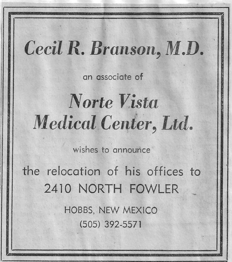 Dr. Cecil Branson joins Norte Vista.