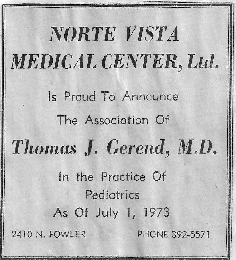 Dr. Thomas J. Gerend joins Norte Vista.