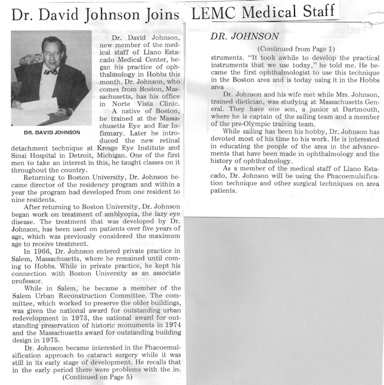 Dr. David Johnson joins LEMC.