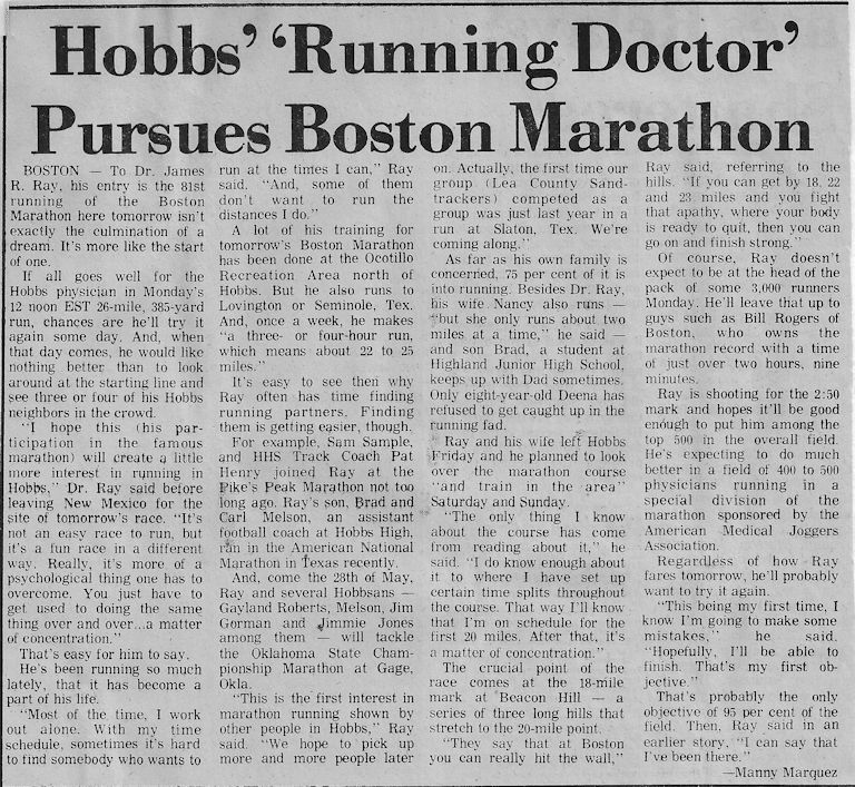 Dr. Ray prepares for Boston Marathon