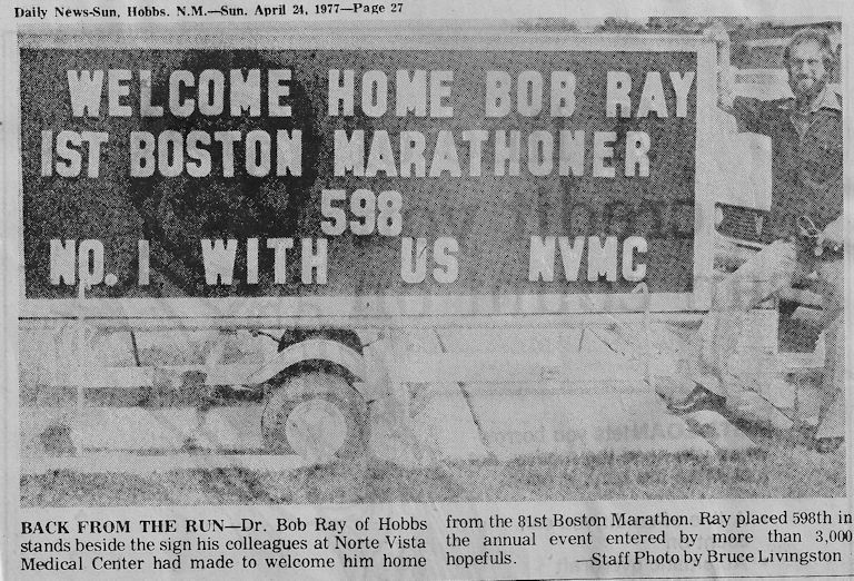 Dr. Ray praised by NVMC for completion of Boston Marathon